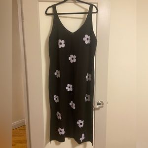 H&M black knitted floral dress for sale